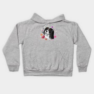 Tri-Colored Cavalier King Charles Spaniel Love Design Kids Hoodie